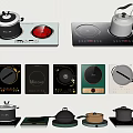 Modern Kitchen Appliances Displaying Induction Cooktops Electric Kettle Pressure Cookers And Frying Pans