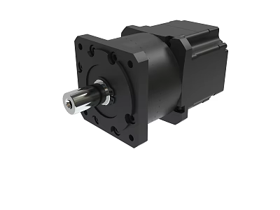 Other Black Industrial Gear Reducer With Metal Shaft And Square Housing 3d model