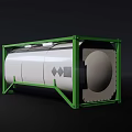 Industrial Equipment Featuring Green Frame And White Cylindrical Storage Tank Design