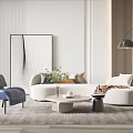 Modern sofa coffee table combination 3d model