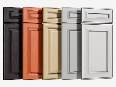 Various Colored Kitchen Cabinet Doors With Different Panel Designs And Styles 3d model
