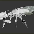 Futuristic Mechanical Insect 3D Model With Transparent Wings And Metallic Body