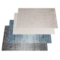 Multiple Colored Square Rugs With Textured Design In Neutral Blue And Gray Tones