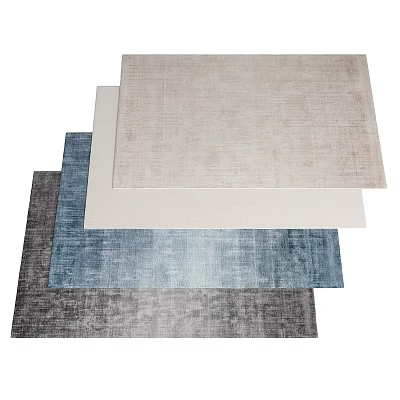 Multiple Colored Square Rugs With Textured Design In Neutral Blue And Gray Tones 3d model
