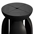 Elegant Black Modern Stool With Unique Curved Structure And Minimalist Design 3d model