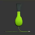 Green And White Over Ear Headphones With Wired Connection And Soft Ear Cushions