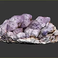 Natural Purple Amethyst Crystal Cluster With Crystalline Structure And Shiny Surface