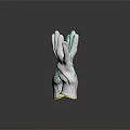 Green Palm And White Work Safety Gloves With Dotted Protective Design