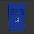 High Quality Blue Recycling Trash Can With Secure Lid And Recycling Symbol Design