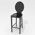 Modern Black Bar Stool With Round Backrest And Square Seat Design