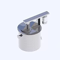 Industrial Cooling Tower with Silver Conical Top Blue Support Frame and Metal Structure
