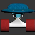 Blue Skateboard With Red Wheels Lightweight Design For Casual Daily Use
