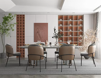 Light Luxury Restaurant 3d model