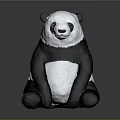 Cute Panda Plush Stuffed Toy Sitting with Soft Black and White Fur