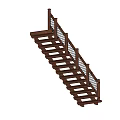 Modern Wooden Staircase With Grid Handrail Design And Curved Steps