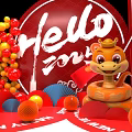 Hello Zong 2025 Red Theme Photo Spot With Cartoon Snake Balloon Pile And Decorations