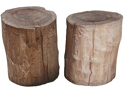 Natural Stone Wood Stumps With Rustic Texture For Home Decor Pieces 3d model