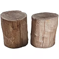 Natural Stone Wood Stumps With Rustic Texture For Home Decor Pieces 3d model