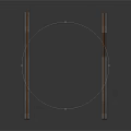 Black Geometric Structural Components With Hollow Triangle And Rectangle Design