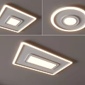 Modern Ceiling Lights With Square Round Rectangular Shapes And LED Illuminated Edge 3d model