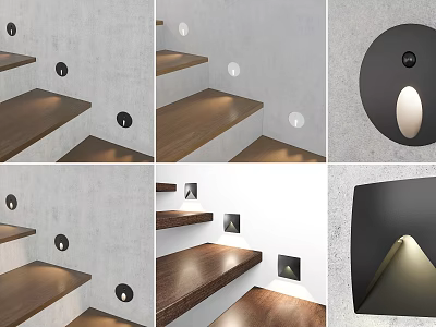Modern Interior With Wall Mounted Wooden Shelves And Recessed Lighting 3d model
