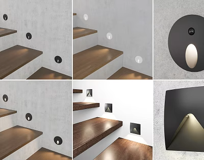 Modern Interior With Wall Mounted Wooden Shelves And Recessed Lighting 3d model