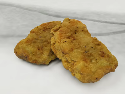 Crispy Fried Chicken Fillets With Golden Crust And Black Pepper Seasoning 3d model