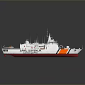 Shahid Qaveh Nik Patrol Boat Model With White Gray Orange Red Hull And Radar Antenna
