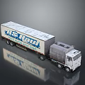 ASS HAUL Freight Truck With White Cargo Trailer And Company Logo Design 3d model