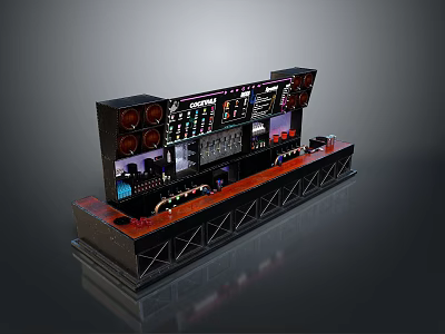 Professional Digidesign Audio Console With Control Knobs Buttons And Digital Display Panel 3d model