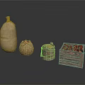 Vintage Metal Bottle Woven Basket Wooden Barrel And Crate With Strawberries