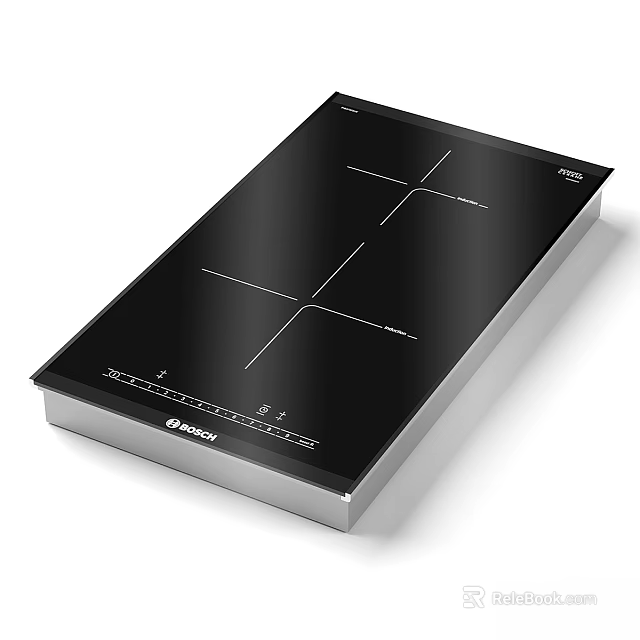 Bosch Black Built in Induction Cooktop With Four Heating Zones And Modern Design 3d model 