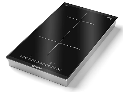 Bosch Black Built in Induction Cooktop With Four Heating Zones And Modern Design 3d model