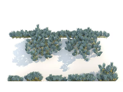 Various Green Shrubs With Lush Foliage And Different Sizes For Garden Design 3d model