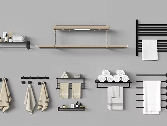 Bathroom products drying rack towel rack 3d model