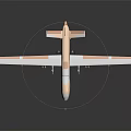 Long Winged Unmanned Military Aircraft With Camouflage Paint And Weapon Pods On Dark Reflective Background