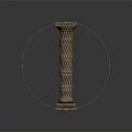 Elegant Classical Columns with Intricate Twisted Patterns and Solid Bases on Reflective Surface