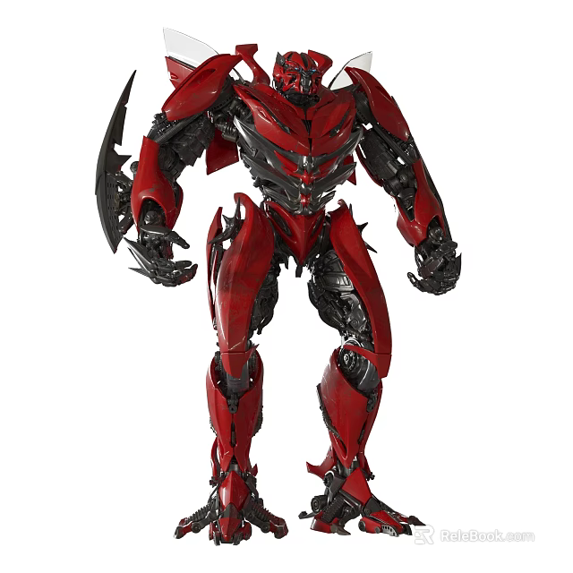 Red Robot Electric Toy With Mechanical Design Movable Joints And Action Figure Details 3d model 