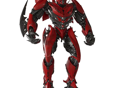 Red Robot Electric Toy With Mechanical Design Movable Joints And Action Figure Details 3d model