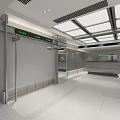 Modern Clothing Store Interior With Display Racks Lighting And Cashier Counter