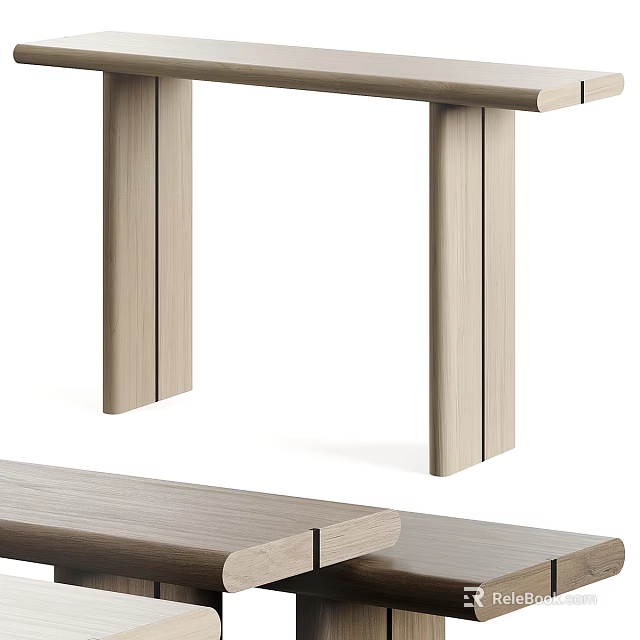 Modern Light Wood Console Table With Clean Lines And Simple Design For Home Decor 3d model 