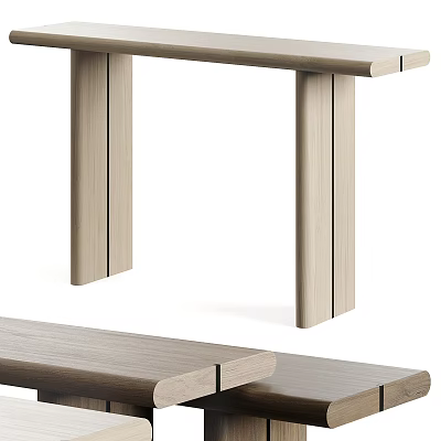 Modern Light Wood Console Table With Clean Lines And Simple Design For Home Decor 3d model