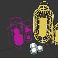 Modern Metal Wire Frame Candle Lanterns in Various Shapes with White Candles