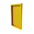 Durable Yellow Louvered Panel With Vertical Slats For Home Interior Design 3d model