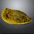 Appetizing Golden Crispy Fried Pastry with Half Moon Shape and Flaky Surface 3d model