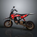 Red and Black Off Road Dirt Bike With Rugged Tires And Sporty Design