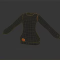 Gray High Neck Long Sleeve Sweater With Orange Pumpkin Design On Black Background With Reflection