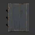 Commercial Safebox Equipment With Three Metal Knobs Blue Exterior Vintage Worn Look Design