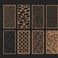 Decorative Room Dividers With Various Intricate Laser Cut Design Patterns 3d model