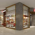 Belle Shoe Store Interior With Shelves Shoes Red Sofas Wooden Counter And Spotlights